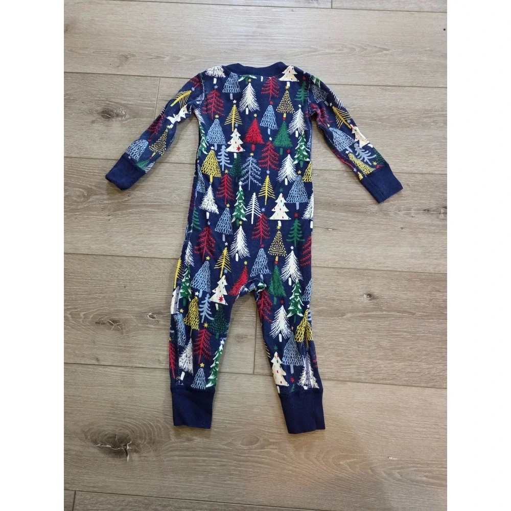 Hanna Andersson Twinkly Trees Christmas Holiday One Piece Pajamas 80 US 18-24m